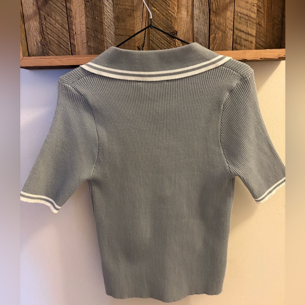En Saison NWT Light Grey Ribbed Knit Cardigan Small Designer Spring - Picture 5 of 5